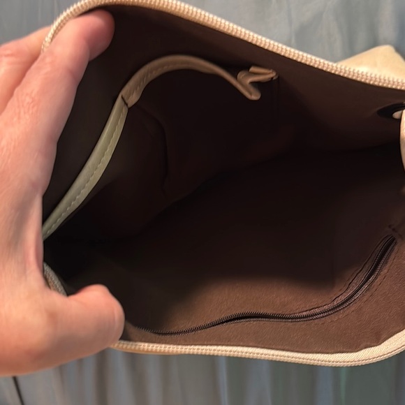 Beige Leather Wristlet Clutch / Purse Insert 13x11” NWOT - Picture 2 of 4